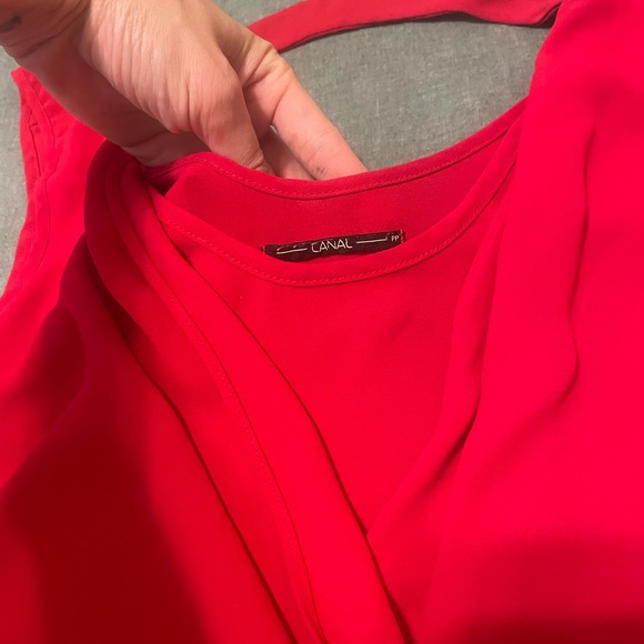 CLOSING SALE! Red Canal Blouse - Picture 4 of 6